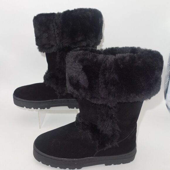 NEW Style & Co. Witty Black Suede Winter Snow Boots Shoes Women's Size 5 - Picture 2 of 8